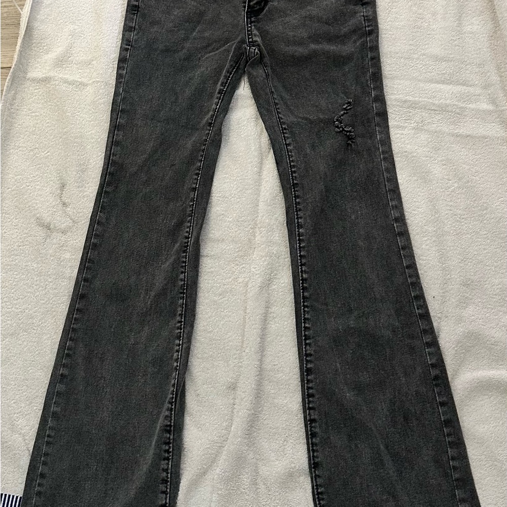 Black Flare Wide Leg Jeans with Classic Style